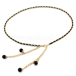 Catenina per cintura e pancia con nappe in lega e perline rotonde in plastica per donne&nbsp;FS-WGA9A61-01