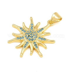 Messing Micro Pave Himmelblau Zirkonia Anhänger&nbsp;CU-CBA4A93-03D-G