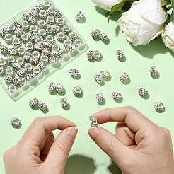 80 шт. полимерная глина со стразами европейские бусины с большими отверстиями с серебряными латунными сердечниками FPDL-LT0001-02E