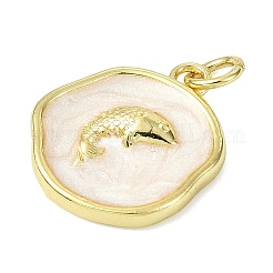 Colgantes de latón esmaltado con temática oceánica&nbsp;LS-KK-H270-06G-05