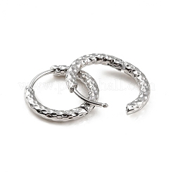 Pendientes de aro ranurados de acero inoxidable 304 que no se deslustran&nbsp;EJEW-M218-01B-P