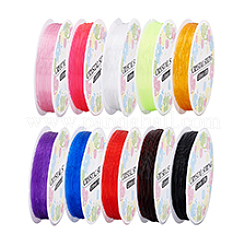 Multicolore 0.8mm élastique stretch polyester fils bijoux bracelet cordon&nbsp;EW-PH0001-0.8mm-05