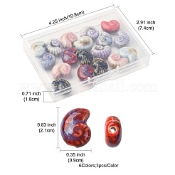 18 шт. 6-цветные фарфоровые бусины ручной работы для аксессуаров для браслетов своими руками PORC-FS0001-24