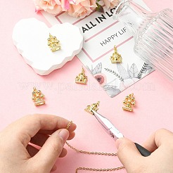 6 pendentif en laiton serti de micro-pavés de zirconiums cubiques&nbsp;KK-CJ0005-74