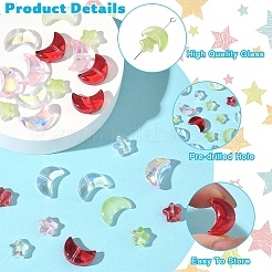 100шт 2 стиля прозрачные стеклянные бусины&nbsp;GLAA-YW0005-14A