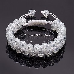 Сверкающий круглый плетеный браслет из стеклянных бусин&nbsp;BJEW-SW00082-01