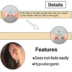 8 пара серег-колец Huggie Hoop из нержавеющей стали 304 в 4 стилях STAS-UN0021-60P