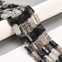 Нити бусин из натурального черного рутилированного кварца G-G068-A32-01