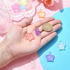 10шт 10 стиля светящиеся прозрачные подвески из смолы RESI-YW0001-80