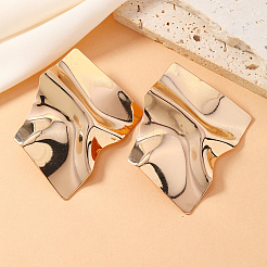 Boucles d'oreilles à tige en fer avec miroir irrégulier&nbsp;LZ8927