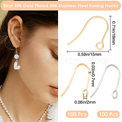 200 шт. 2-х цветные крючки для сережек из нержавеющей стали 304&nbsp;STAS-BBC0008-53