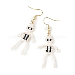 Orecchini pendenti di Halloween con perline di vetro.&nbsp;EJEW-MZ00769-01