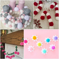 120шт. 4-х цветный полиэстеровый помпоновый шарик&nbsp;FIND-SC0019-66A