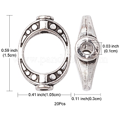 Пончик тибетский стиль рамки сплава шарик&nbsp;TIBEB-YW0001-09