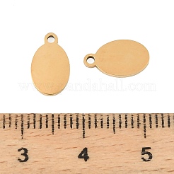 ステンレスペンダント201個  レーザー切断  18KGP本金メッキ  オーバルチャーム  11x6.5x1mm  穴：1.2mm&nbsp;STAS-Z195-02G-02