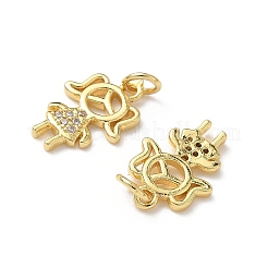 Ottone micro spianare pendenti zirconi&nbsp;KK-L243-12G-01