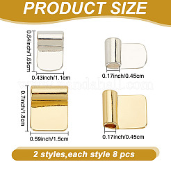 16 шт. 2 стиля стойки с покрытием из латуни с клеевым соединением плоские скобы KK-AR0004-15