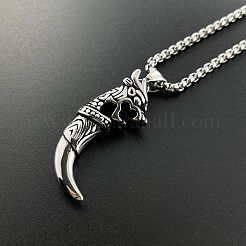 Кулон в форме волчьего клыка из нержавеющей стали 304 для парня ML1468