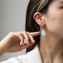 Серьги-гвоздики с эмалью из цинкового сплава в форме капли и луны&nbsp;FS-WGAA5F7-02