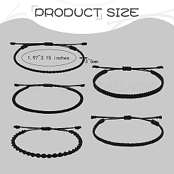 5шт 5 стильных плетеных браслета из нейлоновой нити BJEW-SW00050