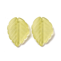 ガラスチャーム  葉のチャーム  ダークカーキ  24x17.5x4.5mm  穴：1.2mm&nbsp;GLAA-CJC0008-05D