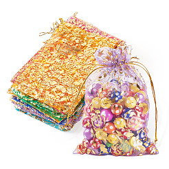 50 x Organza-Kordelzugbeutel mit Rosenmuster in zwei Farben&nbsp;OP-TA0001-15B
