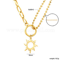 Halsketten mit Sonnenanhänger aus 304 Edelstahl für Damen&nbsp;WGEC704-02