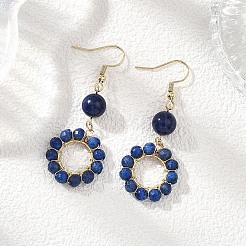 Круглые серьги-подвески из нержавеющей стали 304&nbsp;EJEW-JE06786