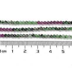 Градиентный цвет натурального рубина в нитях бусинок цоизита G-D080-A03