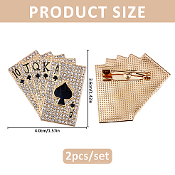 2 pin esmaltado de cartas de póquer&nbsp;JEWB-FH0003-18G