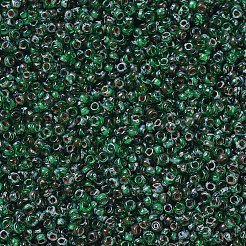 MIYUKIラウンドロカイユビーズ  日本製シードビーズ  11/0  （rr4507)透明緑ピカソ  11/0  2x1.3mm  穴：0.8mm  約1100PCS /ボトル  10 G /ボトル&nbsp;SEED-JP0008-RR4507