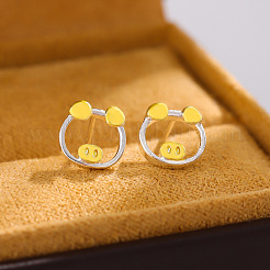 Pendientes de botón de esmalte de latón hueco&nbsp;WG87257-01