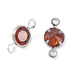 Ciondoli connettori piatti e rotondi in ottone con pavé di zirconi cubici Shegrace&nbsp;XGRQ2O687-443C-P