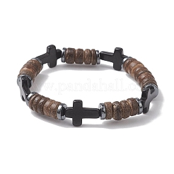 Браслеты из синтетической бирюзы с крестом&nbsp;BJEW-JB13018