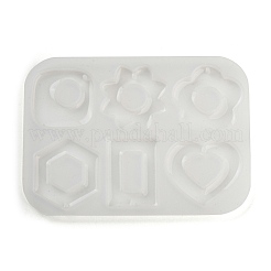 Цветочное сердце шестиугольник DIY кулон силиконовые Молды DIY-E072-04B