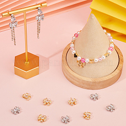 12 шт. 2-х цветная латунь со стеклянными стразами KK-BBC0013-92