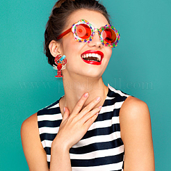 2 пара сережек-гвоздиков в форме лобстера со стразами в двух стилях EJEW-AN0002-67