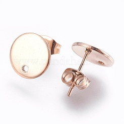 Ionenplattierung (IP) 304 Edelstahl Ohrstecker Zubehörse&nbsp;STAS-G178-01RG-10mm