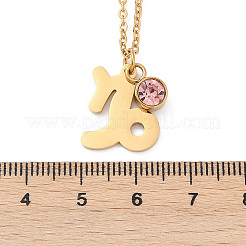 Ожерелья с подвеской в виде созвездия из нержавеющей стали 304 с дрелью из стекла и камнями рождения STAS-D305-08G-J