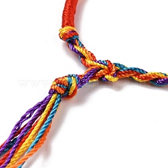 Braccialetto con cordino intrecciato in poliestere&nbsp;BJEW-I306-01D
