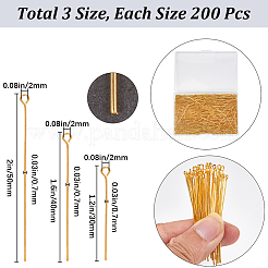 600 шт. 3 стиля латунная булавка для глаз KK-SP0001-75G