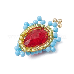 Подвески-слезинки из стеклянных бусин&nbsp;PALLOY-MZ00540-02