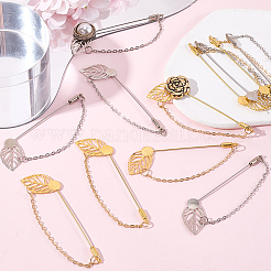 40 шт. 2 стиля булавки для галстука из нержавеющей стали в форме листа для женщин&nbsp;JEWB-SC0001-75A