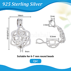 1 Stück: 925 Perlenkäfiganhänger aus Sterlingsilber&nbsp;STER-PH0004-84
