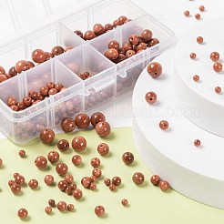 340 шт. 4 размера синтетические бусины из золотистого камня G-LS0001-11