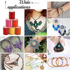 6 рулон круглого вощеного полиэфирного шнура 6 цветов&nbsp;YC-YW0001-08A