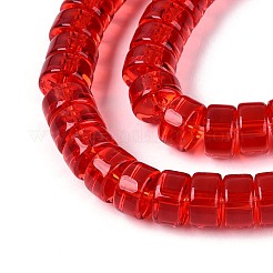 透明ガラスビーズ連売り  フラットラウンド  レッド  6~6.5x3~3.5mm  穴：0.8~1mm  約112~120個/連  14.57~15.16''（37~38.5センチメートル）&nbsp;GLAA-N026-3x6mm-T08