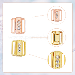 16 pieza de pinzas para bikini de rhinestone de aleación de zinc de 4 colores&nbsp;FIND-FH0007-23