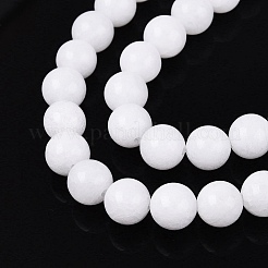 Chapelets de perles rondes en jade blanc naturel teinté&nbsp;G-Q937-20