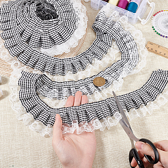 Тартан полиэстер плиссированная кружевная лента OCOR-WH0100-23